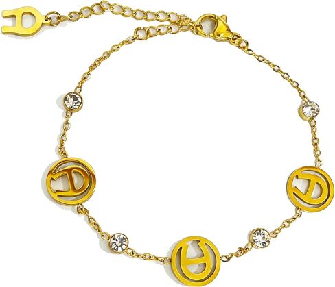 Gold Plated Link Bracelet with Cubic Zirconia for Women Trendy Adjustable Simple Chain Bracelets Dainty Jewelry Gift for Women in Kuwait