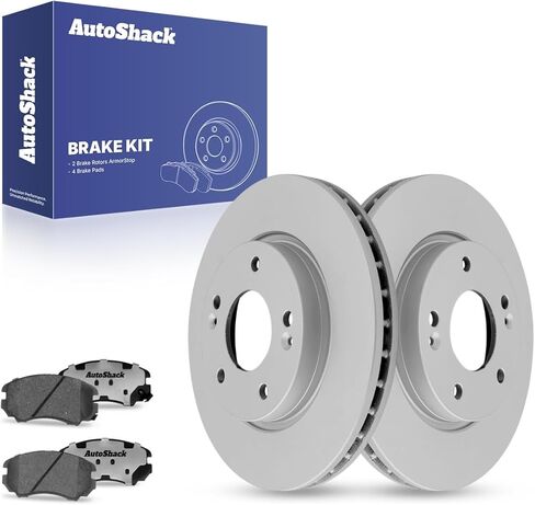 AutoShack Front Brake Rotors Ceramic Brake Pads | Replacement for 2007-2010 Hyundai Elantra 2.0L FWD | 6-PC Brake Kit in Saudi Arabia