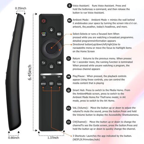 استبدال التحكم عن بُعد لنظام مكبر الصوت Samsung Soundbar ، متوافق مع AH81-15498A AH81-15047A ، مسرح صوتي محيطي الصوت عن بُعد لـ HW-B550 B450 B650 Q601 والمزيد in Kuwait