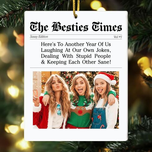 2D Flat Friendships Ornament 2025, Best Friends Christmas Ornaments for Tree Decorations, Gift for Best Friend Woman, Friendship Gifts, White Elephant Gifts for Women, Long Distance in Kuwait
