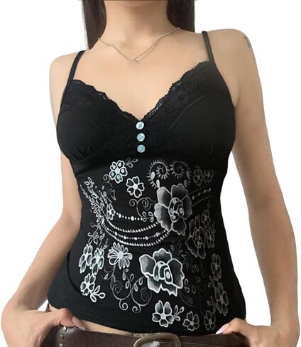 Womens Summer Leopard Print Y2K Top Halter Cheetah V Neck Lace Halter Goth Clothes Going Out Tops for Women in Saudi Arabia