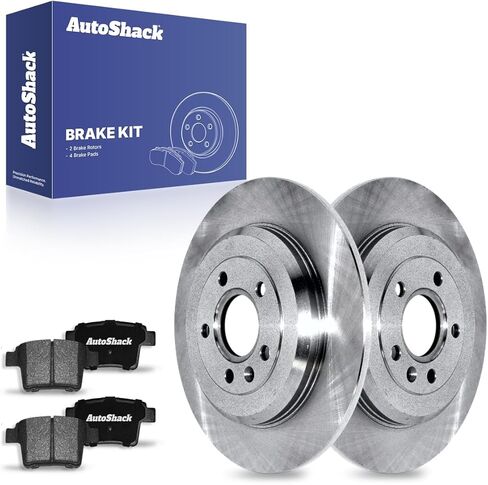AutoShack Rear Brake Rotors Ceramic Brake Pads | Replacement for 2005-2007 Ford Five Hundred Freestyle 2008-2009 Taurus X 2005-2007 Mercury Montego 2008-2009 Sable 3.5L AWD FWD | 6-PC Brake Kit in Saudi Arabia