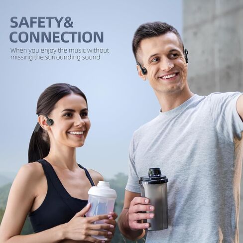 سماعات توصيل العظام ، سماعات سماعات الأذن المفتوحة بلوتوث 5.4 مع الميكروفون ، سماعات الألعاب الرياضية اللاسلكية 11 ساعة ، مقاومة للماء IPX6 للركض ، ركوب الدراجات ، المشي لمسافات طويلة ، العمل ، السفر in Kuwait