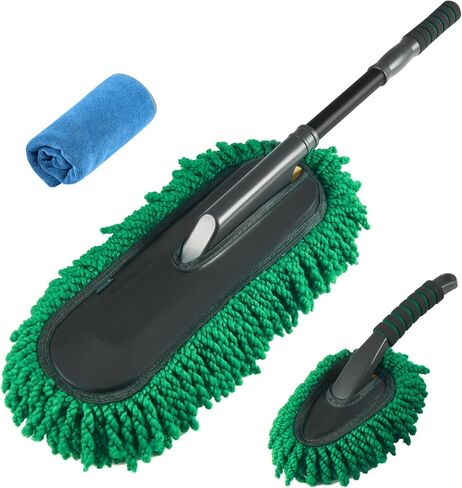 FLORICH Large Microfiber Car Duster Kit, Extendable Car Duster Exterior Scratch Free, Car Cleaning Brush Car Interior Detailing Kit, Car Cleaning Supplies for Cars RV Truck Boat in Saudi Arabia