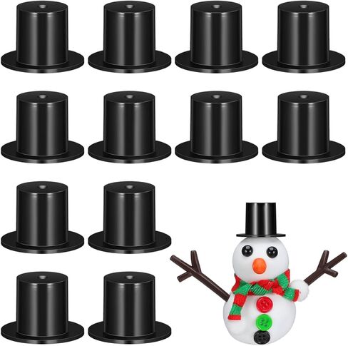 Zerodeko 50pcs Mini Black Plastic Clown Hats, DIY Christmas Decoration, 1.61 x 1.61 x 0.74 Inch, for Crafts in Saudi Arabia