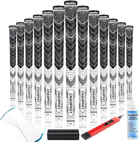 Champekey Half Cord Golf Grips 13 Pack with Golf Grip Kit - All Weather Performance Golf Club Grips - Grips High Traction و Rights Golf Grips for Men in Saudi Arabia
