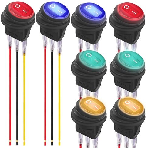 8Pcs 20mm/0.8inch Black Round Rocker Switch Shell Mounting Panel Waterproof Dustproof Plastic Cap for Rocker Toggle Switch Marine Automotive RV Car Truck in Kuwait