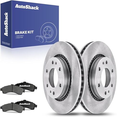 AutoShack Front Brake Rotors Ceramic Brake Pads | Replacement for GMC Envoy XUV Envoy XL Isuzu Ascender Buick Rainier Saab 9-7x 2002-2005 Chevrolet Trailblazer EXT 2003-2006 SSR | 6-PC Brake Kit in Saudi Arabia