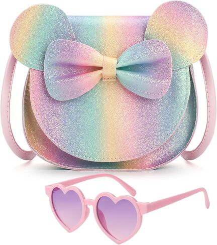 Kids Purse Toddler Gifts for Girls, Cute Little Girls Purse Mouse Ear Crossbody Bag, Princess Handbags for Age 3-14 in Saudi Arabia