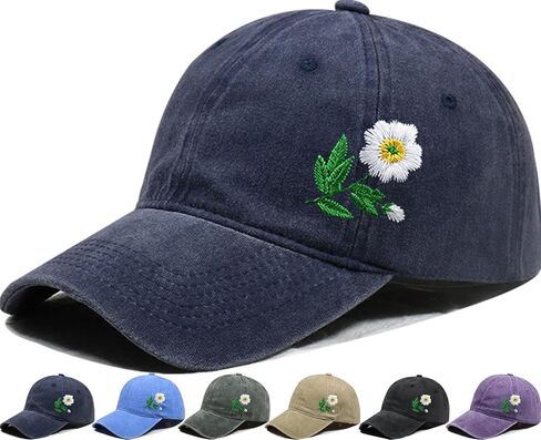 Flower Baseball Hat Baseball Cap Funny Trucker Hats for Women Cute Distressed Ball Caps Ponytail Hat for Women in Kuwait