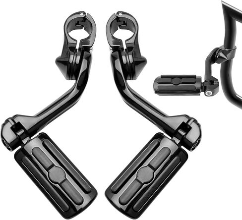 1.25" Highway Footpegs, Motorcycle Adjustable Footrest for Harley Davidson Touring Road King Road Glide Street Glide Electra Glide Sportster Softail 1 1/4" Engine Guard Foot Pegs, Chrome in Saudi Arabia