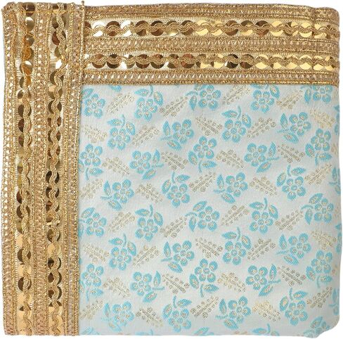 Decorative Mat Aasan Chunari Backdrop Pooja Cloth (Size:- 36" X 36") Indian Traditional Ganpati Festival Laxmi Poojan Diwali Decorations MATA Ki Chunri for Statue Chowki Aasan Mat Home Decor(Green) in Saudi Arabia