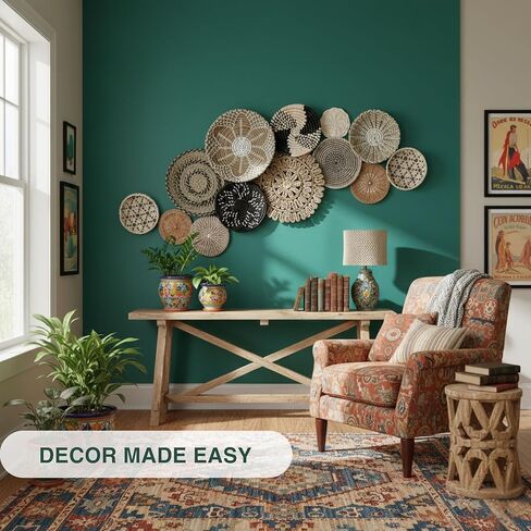 Boho Wall Basket Decor - 13pc Boho Basket Wall Decor Set - 100% Natural Seagrass Wall Decor & Wicker Wall Decor Set - Handmade Boho Wall Baskets & Woven Wall Decor Set from Vietnam in Kuwait
