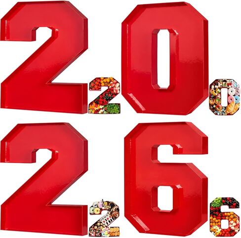 صندوق أرقام Charcuterie مقاس 13.7 بوصة لعام 2025 للاحتفال بالعام الجديد من الورق المقوى القابل للتعبئة لصواني الشوكولاتة والوجبات الخفيفة ومستلزمات الحفلات (ذهبي) in Kuwait