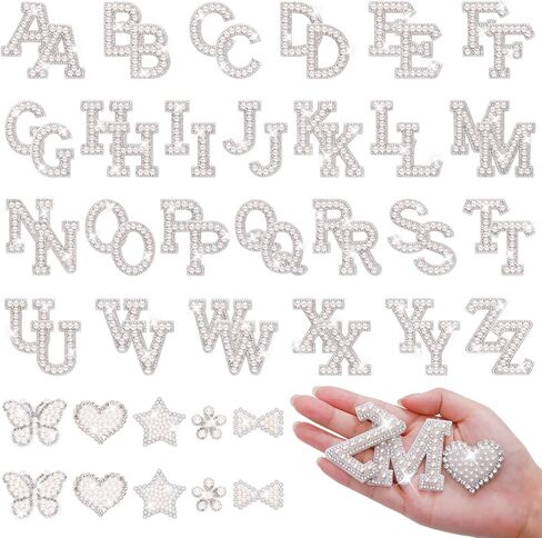 82pcs بقع رسائل لؤلؤة لؤلؤة لؤلؤة (A-Z) ، رقعة الرقم 0-9 ، بقع لؤلؤة بليتر بقع راينستون للملابس ديي ، الحقائب ، الأحذية الذهبية in Kuwait