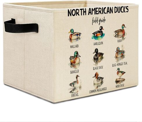 Mallard Duck Nursery Storage Bins, Farmhouse Wild Green Head Ducks Hunting Collapsible Storage Basket Organizer for Kids Bedroom Bathroom Clothes Toys Books,Toybox for Girls in Kuwait