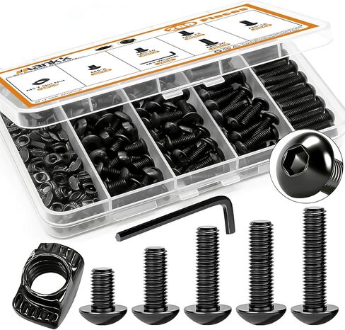 mankk 260PCS M5 T-Nuts and Bolts Assortment Kit-M5(8-20mm) Hexagon Socket Screws,T-Slot Nuts,Allen Wrench for 2020 Series Aluminum Extrusion in Saudi Arabia