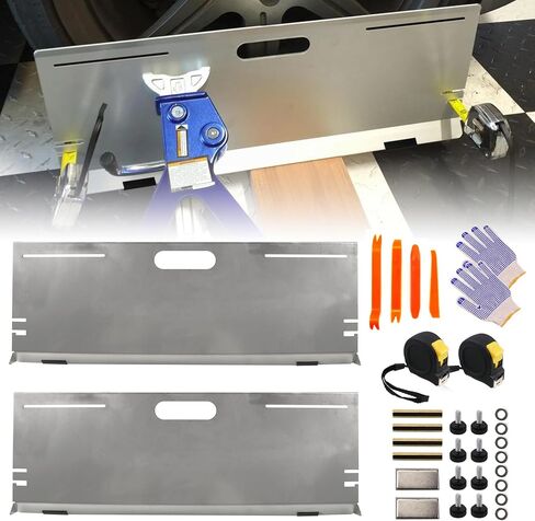 لوحات أدوات محاذاة العجلات من الفولاذ المقاوم للصدأ RULLINE، أداة محاذاة إصبع القدم مكونة من عبوتين مع شريط قياس وفتحات مغناطيسية وفتحات تعليق لسهولة التخزين - مناسبة للسيارات والشاحنات وسيارات الدفع الرباعي والمركبات in Kuwait