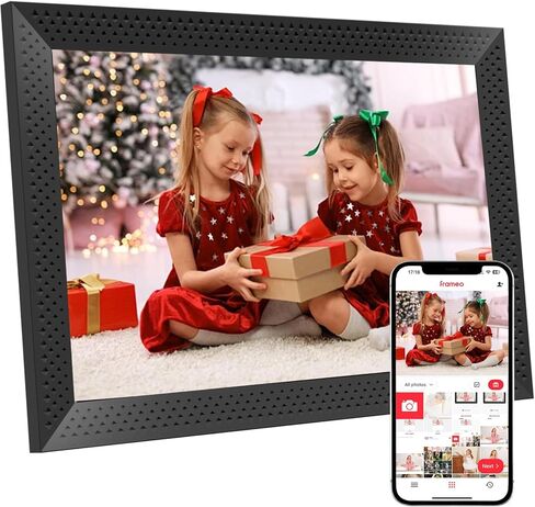 إطار صور رقمي Okulaku مقاس 10.1 بوصة إطار صور إلكتروني ذكي سعة 32 جيجابايت شاشة تعمل باللمس تدور تلقائيًا، مكتب أو مثبت على الحائط، مشاركة الصور ومقاطع الفيديو على الفور، هدايا للأم والأب والنساء والرجال (أبيض) in Kuwait