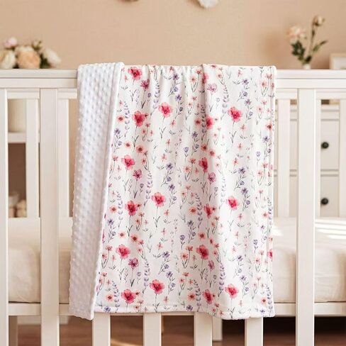 بطانية أطفال من Lounsweer Highland Cow للأطفال من Western Clouds Farmhouse Cow Baby بطانية ناعمة مع طبقة مزدوجة منقط لدعم سرير الأطفال حديثي الولادة، مقاس 76.2 سم × 101.6 سم in Saudi Arabia