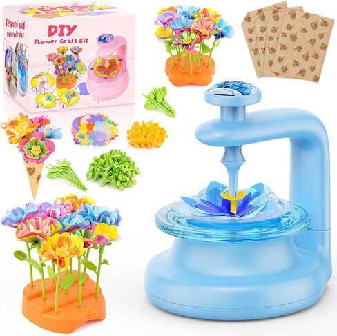 cosone Crafts Kits for Kids Ages 4-8, DIY Fabric Flower Bouquet Kit for 5 6 7 8 Year Girls Unicorn Flower Press Toys Educational Toy Preschool Birthday Gifts for Girls Handmade Activity Set - Pink in Saudi Arabia