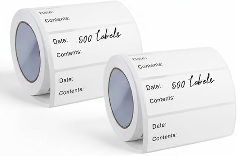 300 PCS Fryezer Labels ، 1 × 3 بوصة ملصقات علامات على الثلاجة ، لا توجد بقايا ، قشر سهلة ، مقاومة للماء والزيت ، ملصقات للطعام ، أكياس الفريزر ، الجرار ، والحاويات (2 لفة 2 لون) in Kuwait