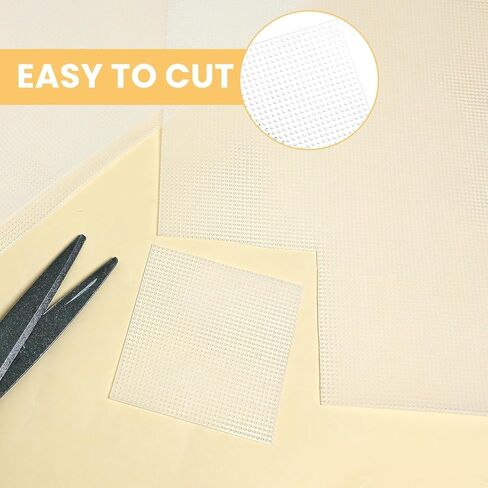 6 PCS 14 COUNT COUNT BLAST MESH CANVAS ، 11 × 8.2 بوصة قماشية متشابكة من البلاستيك لمشاريع الحرف اليدوية ، غرزة متقاطعة ، التطريز ، مشاريع Crochet DIY (أبيض) in Kuwait