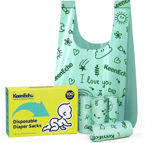 Diaper Pail Refill Bags (4 Pack) for Most Plus Diaper Pails - Recycled Ocean Plastic - Holds Up to 2320 Newborn Diapers - Fresh Scent & Odor Control for Baby Parents in Kuwait