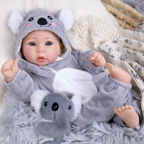 Aori Real Baby Dolls - 17 Inch Realistic Baby Doll with Soft Body & Purple Bunny Outfits for Girls 3+ Pretend Play, Dress Up, Nursery Decor in Kuwait