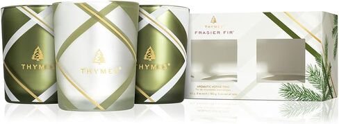 Thymes Aromatic Votive Trio – Set of Three Votive Candles – Luxury Home Fragrance – Scented Candles with Notes of Freshly Pressed Apple, Clove, & Cardamom – Red & Rose Gold (Simmered Cider, 2 oz Each) in Saudi Arabia