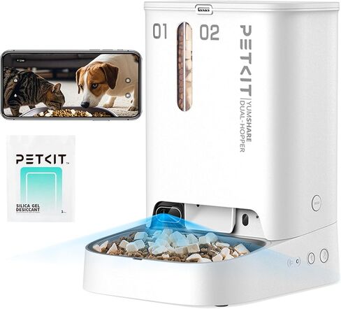 PETKIT Automatic Cat Feeder with Camera, 1080P HD Video with Night Vision, 2.4G WiFi Pet Feeder for Cat & Small Dog, 2-Way Audio & Meal Call Pet Food Dispenser with Desiccant Bag, Motion Capturing in Saudi Arabia