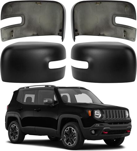 غطاء مرآة جانبية للركاب بديل لسيارة Jeep Renegade 2015 2016 2017 2018 2019 - أغطية مرايا الجانب الأيمن، ملحقات غطاء مرايا الرؤية الخلفية مع مصباح، مزخرف in Kuwait