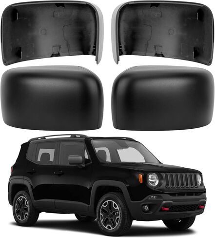 غطاء مرآة جانبية للركاب بديل لسيارة Jeep Renegade 2015 2016 2017 2018 2019 - أغطية مرايا الجانب الأيمن، ملحقات غطاء مرايا الرؤية الخلفية مع مصباح، مزخرف in Kuwait