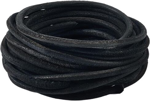 Gorgecraft Frosted Frosted Cowwhide Leather Cord 5M × 2.5 مم جولة جلدية حقيقية سلسلة أعلى الحبوب الطبيعية Yak Hide suede rope threads for ther in Saudi Arabia