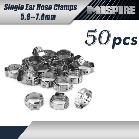 حزمة من 50 20.9-24.1mm مشابك خرطوم الأذن المفردة ، Mispire 304 مشابك خرطوم الفولاذ المقاوم للصدأ لتأمين خرطوم الأنابيب ، السيارات ، الأجهزة المنزلية in Saudi Arabia