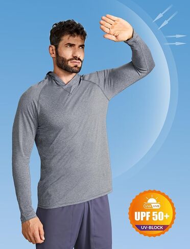 Keisimimo Men's UPF 50+ Sun Protection Hoodie Shirts Long Sleeve Rash Guard Quick Dry UV SPF Fishing Hiking Shirts in Saudi Arabia