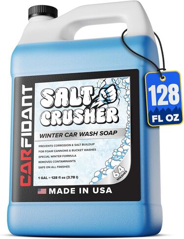 Carfidant Salt Crusher - Car Wash Soap for Salt and Grime Removal - Thick Snow Foam Formula - Prevents Corrosion, Gently Cleanse and Eliminate Dirt - Shampoo Works with Foaming Cannon & Bucket - 32oz in Saudi Arabia