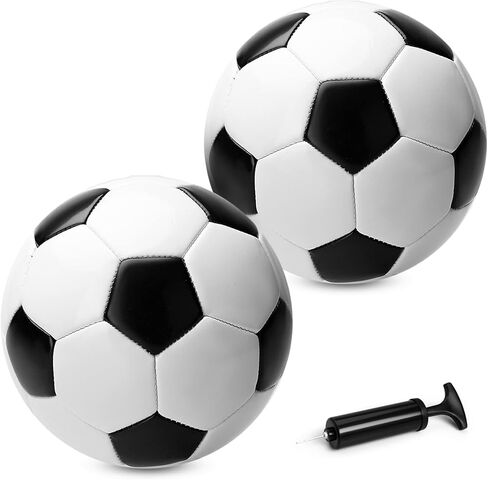 Zoojoy 2 Pack Size 2 Soccer Ball for Toddlers 1-3 ، كرات الكرتون للهدايا الرياضية للبنين والبنات مع مضخة ، حقيبة شبكية ، كوكب وديناصور كرة القدم in Kuwait
