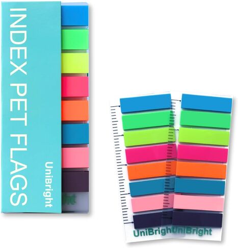 Sticky Tabs, 400 Pcs, Use as Bookmark, Annotation Tabs, Book Tabs, Notebook Tabs, Page Markers, Page Tabs and Page Flags with 4 inches Bookmark Ruler, 8 Morandi Colors 2 Sets in Saudi Arabia