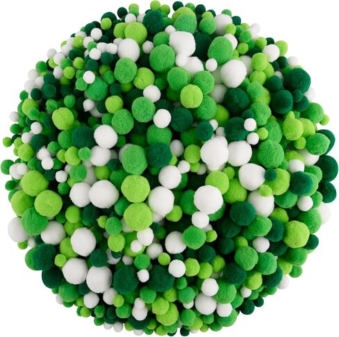 Qumenan 1200 Pieces 4 Sizes Halloween Pom Poms Balls Crafts for DIY Hobby Supplies Halloween Party Decorations(Black, Orange, Purple,Green) in Saudi Arabia