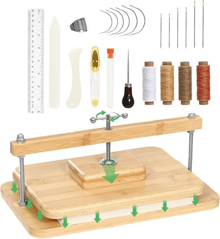 JFNoraiva Book Press, 11 * 7.9 in Bamboo Wooden Book Binding, Portable Books Binding for DIY & Beginners Bookbinding in Saudi Arabia