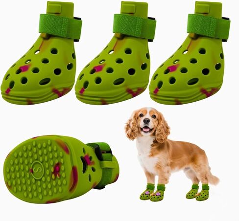 Dog Shoes for Hot Pavement, Adjustable Magic Tape Boots for Small, Medium & Large Dogs, Anti-Slip, Easy to Clean Paw Protectors for Beach, Outdoor & Hot Weather (Purple S) in Saudi Arabia