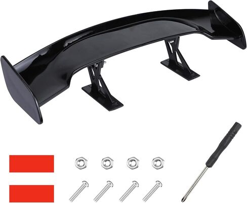 Car Mini Spoiler Wing, 9.8 Inch Carbon Fiber Automotive Mini Rear Tail Wing, Vehicle Decorative Spoiler, No Drill Tiny Trunk Tail Wings, Universal Exterior Decor Car Accessories (Silver) in Saudi Arabia