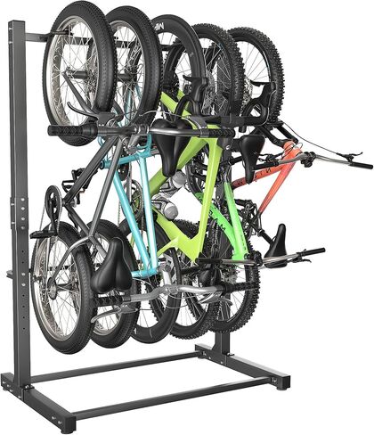 EVERHANGER Freestanding Bike Rack, Vertical Bike Rack Stand for Garage, Bicycle Storage Organizer, Holds Up to 4 Bikes in Saudi Arabia