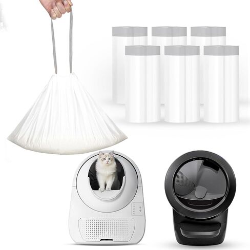 120 Pack Automatic Litter Box Liners, Compatible with SCOOPER YOUNG & SCOOPER LUXURY PRO & Litter Robot 4/3 Self-Cleaning Litter Boxes, Drawstring Cat Litter Bags (Not for SCOOPER SE) in Kuwait