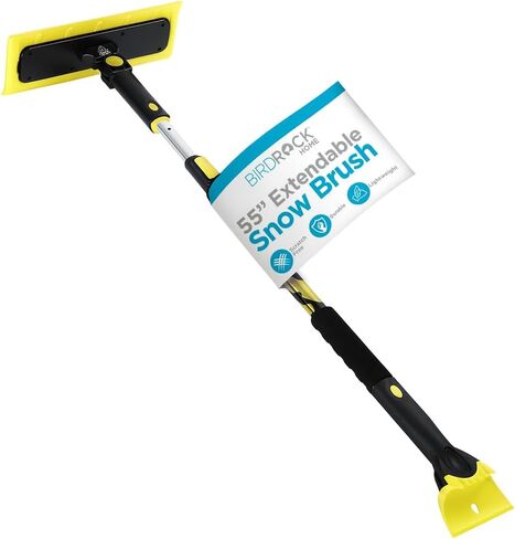 BIRDROCK HOME 39" Extendable Car Snow Brush with Detachable Wide Ice Scraper | 14" Foam Head for Windshield & Paint Safety | Lightweight Body, Ergonomic Grip | Ideal for Cars SUV & Small Trucks Yellow in Saudi Arabia