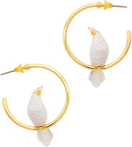 Cute Hummingbird Stud Earrings,Handmade Painting Enamel Hoop Earrings Design,925 Silver Post in Kuwait