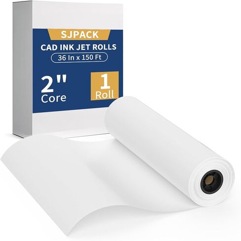 لفة ورقية واسعة التنسيق ، ورقة مؤلفة 36 "× 150 قدم مع نواة 2 بوصة لـ CAD و Inkjet Printing Premium Bond For Engineering Architectural and Maps （2 Roll） in Kuwait