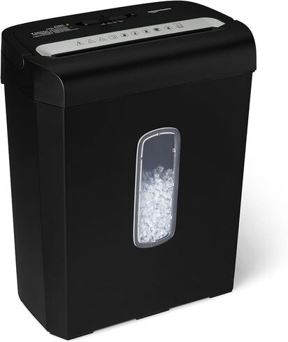 Amazon Basics 6-Sheet Cross-Cut Paper Shredder and Credit Card Shredder, 3.7 Gallon, Black in Saudi Arabia