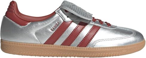 Adidas Orininals Samba Long Tongue - Women's (JH5707, Silver Metallic/Preloved Ruby/Gum) in Saudi Arabia